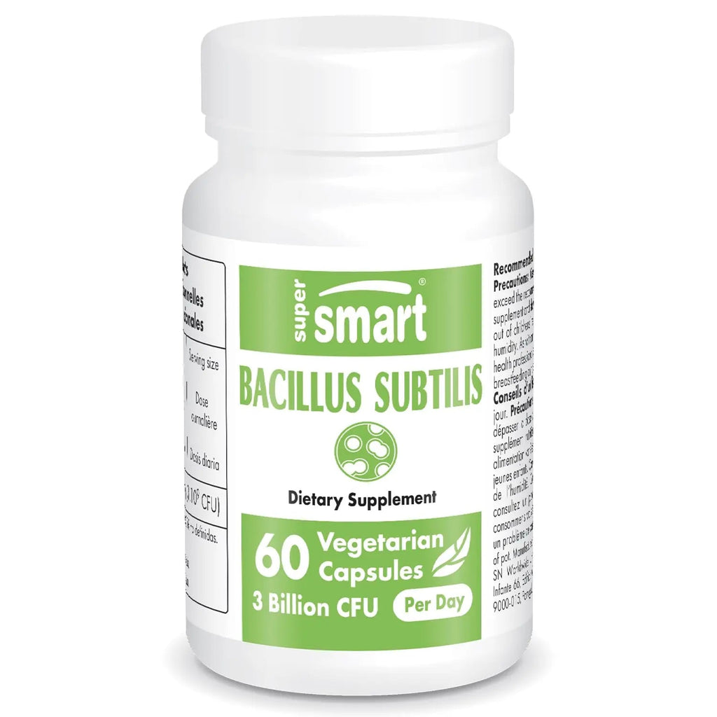 Supersmart - Bacillus Subtilis 3 Billion CFU per Day (High Potency) - Spore Probiotic - TrustMedUSA