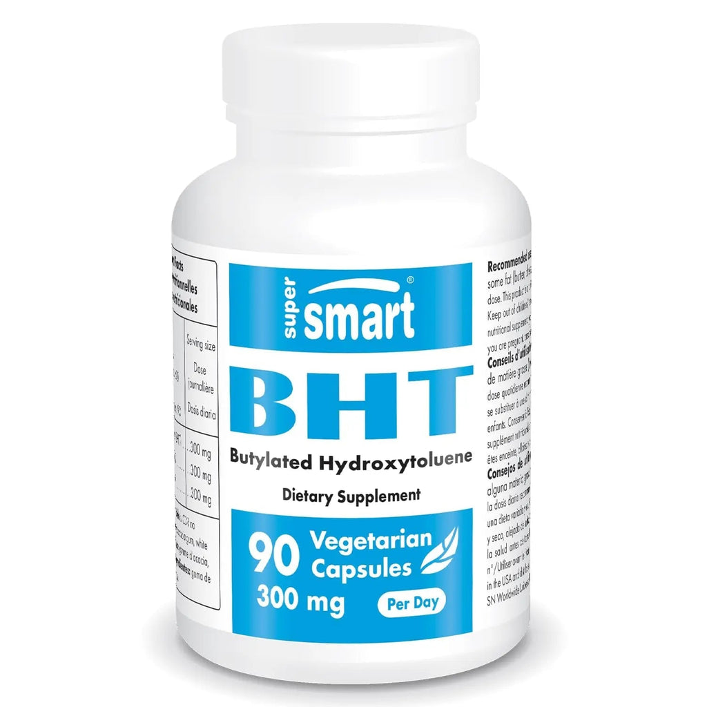 Supersmart - BHT 300 mg Per Day - Butylated Hydroxytoluene - Powerful Antioxidant - TrustMedUSA