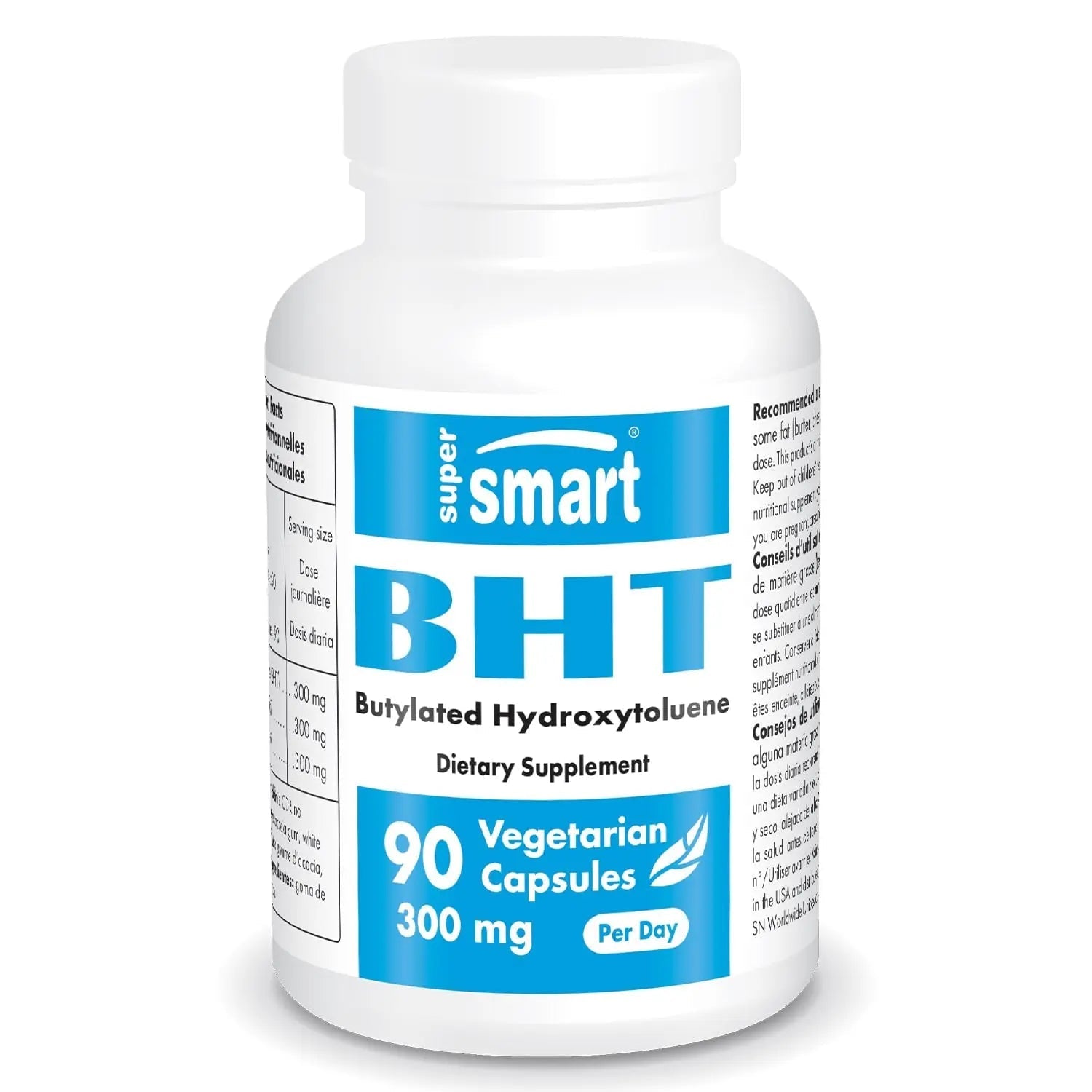 Supersmart - BHT 300 mg Per Day - Butylated Hydroxytoluene - Powerful Antioxidant - TrustMedUSA