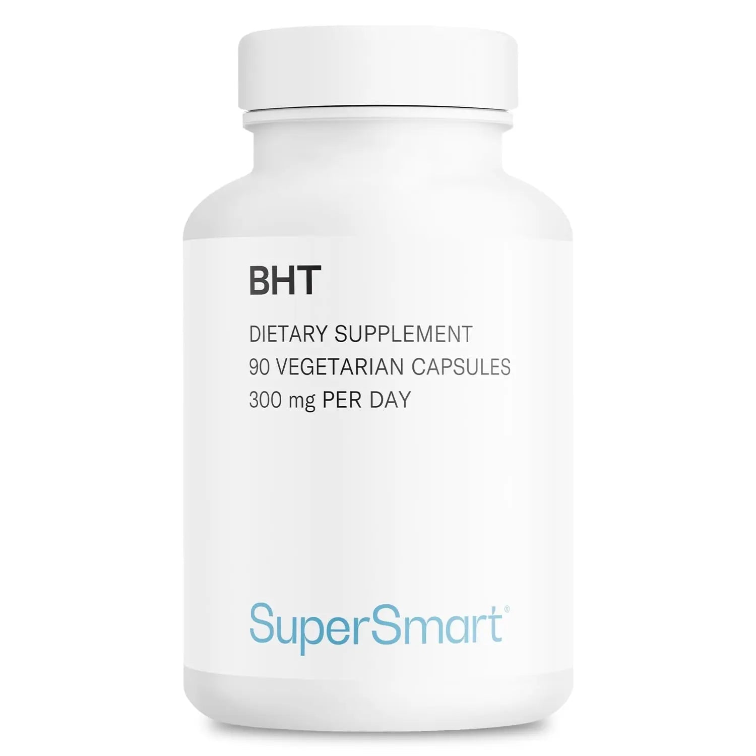 Supersmart - BHT Supplement 300mg per Day - Butylated Hydroxytoluene | Non-GMO & Gluten Free - 90 Vegetarian Capsules - TrustMedUSA