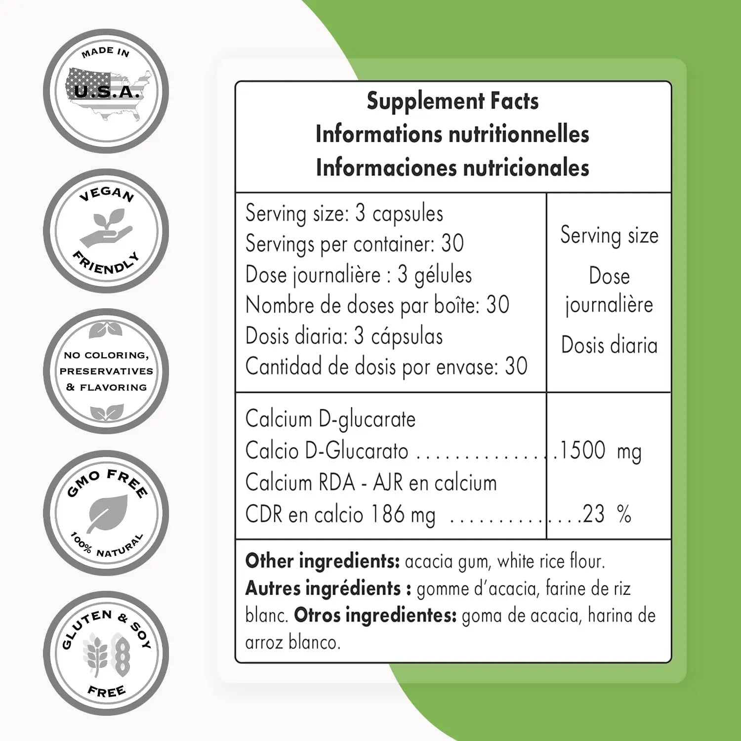 Supersmart - Calcium D-Glucarate 1500 mg Per Day - Antioxidant & Detox Supplement - TrustMedUSA
