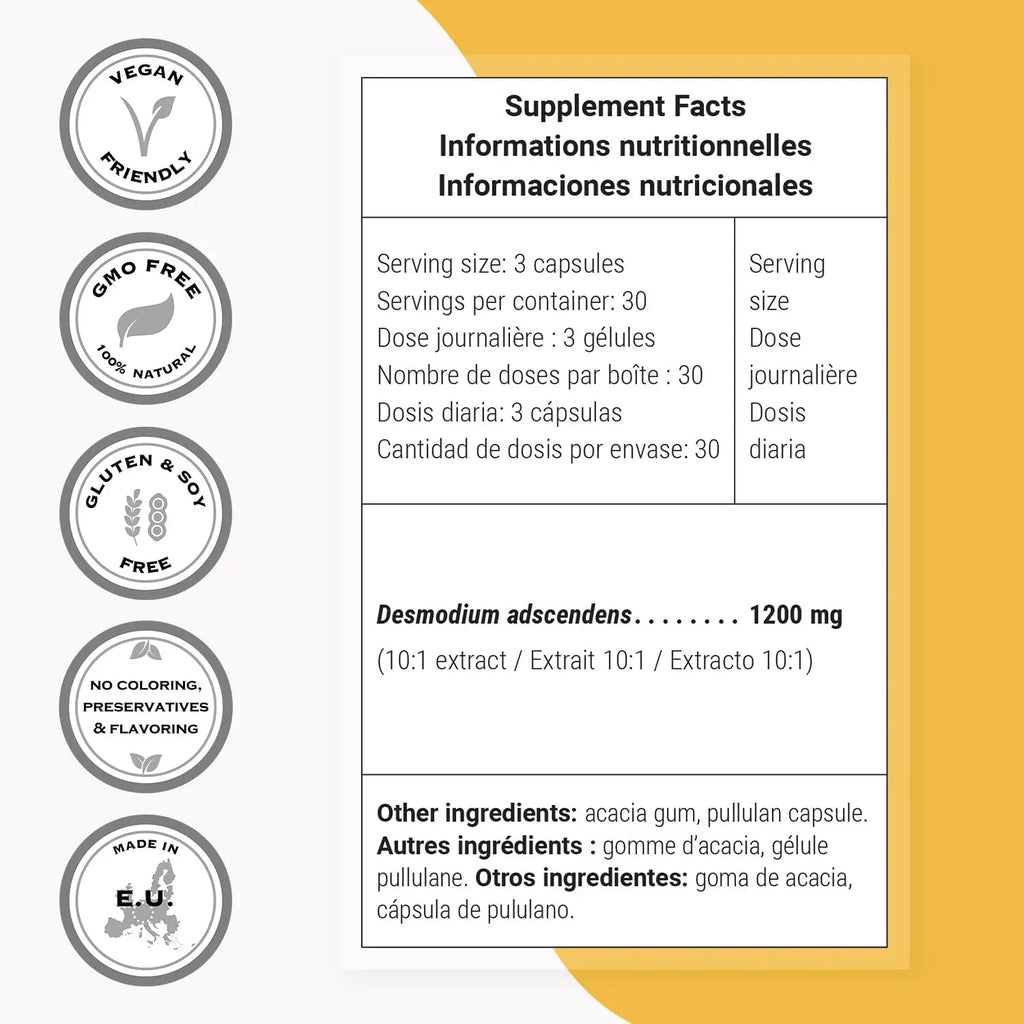 Supersmart - Desmo Forte ™ - Liver Support Supplement - 1:2 Liquid Extract of Desmodium Asdscendens | Non-GMO & Gluten Free - 250 ml - TrustMedUSA