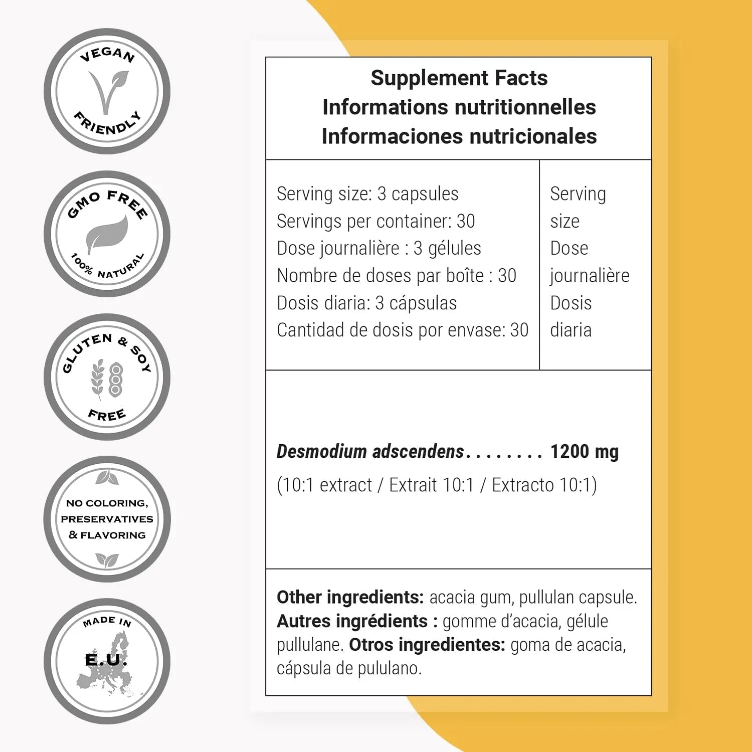 Supersmart - Desmo Forte ™ - Liver Support Supplement - 1:2 Liquid Extract of Desmodium Asdscendens | Non-GMO & Gluten Free - 250 ml - TrustMedUSA