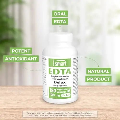 Supersmart - EDTA 1000mg per Day - Calcium Disodium EDTA Supplement | Non-GMO - TrustMedUSA