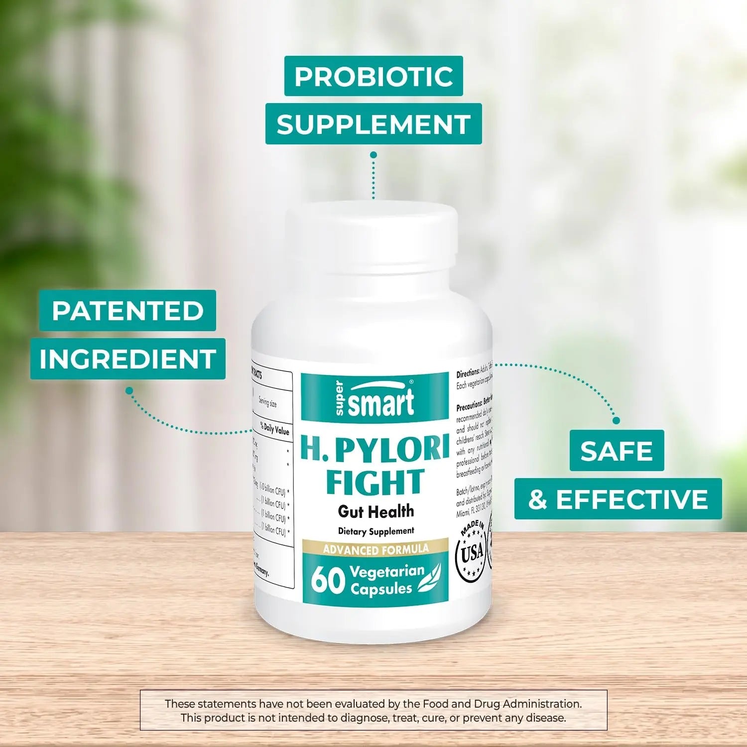 Supersmart - H. Pylori Fight Advanced Formula (Mastic Gum, Probiotics & Prebiotic) - TrustMedUSA