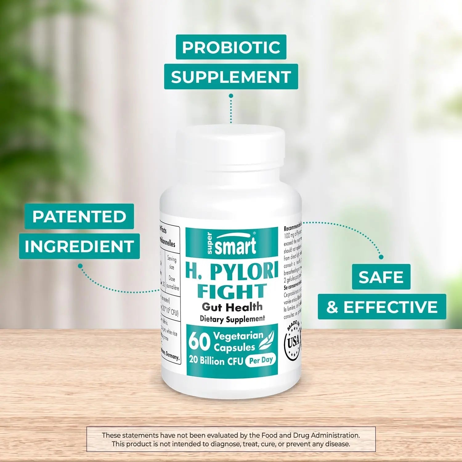 Supersmart - H. Pylori Fight Natural Treatment 20 Billion CFU per Day (Probiotic Lactobac - TrustMedUSA