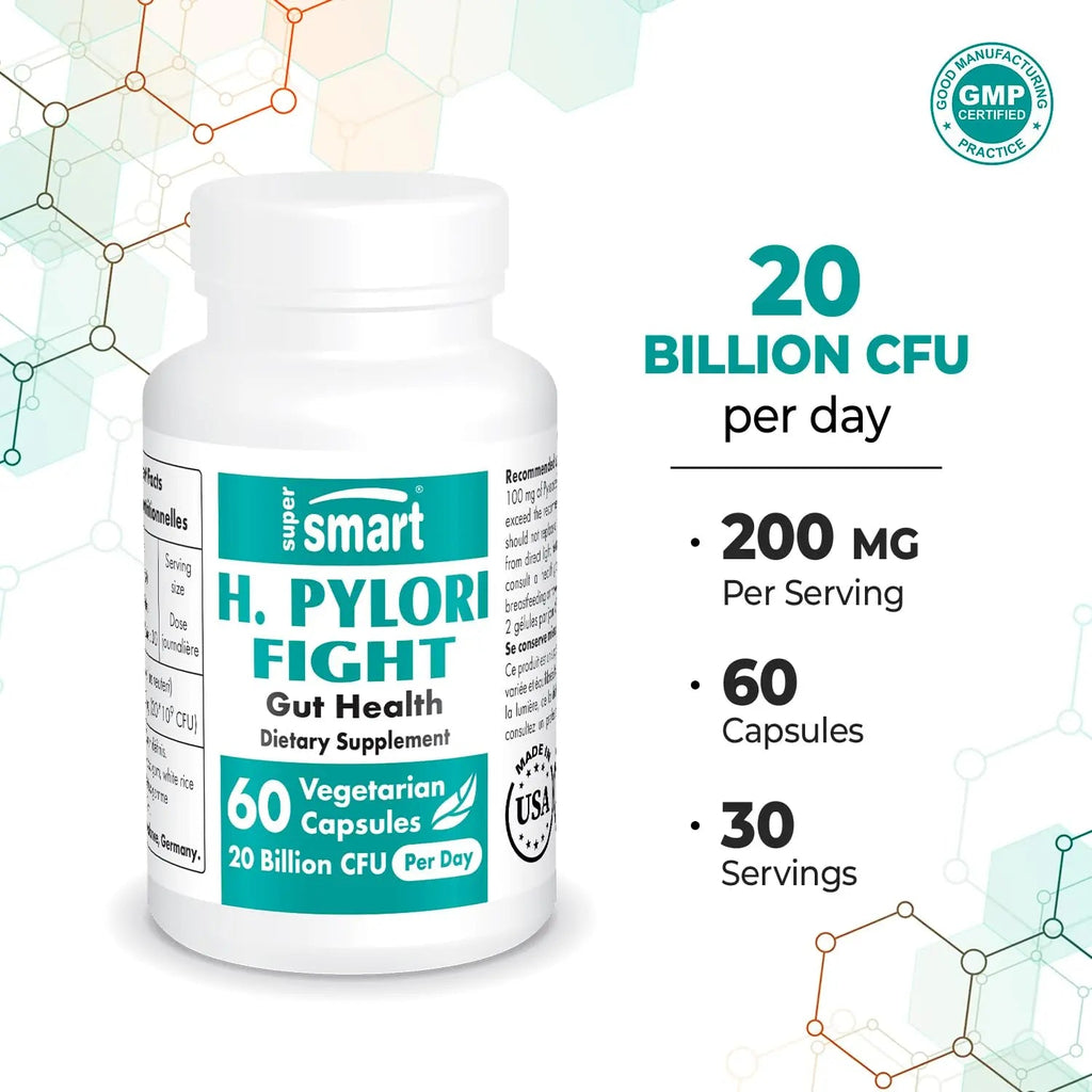 Supersmart - H. Pylori Fight Natural Treatment 20 Billion CFU per Day (Probiotic Lactobac - TrustMedUSA