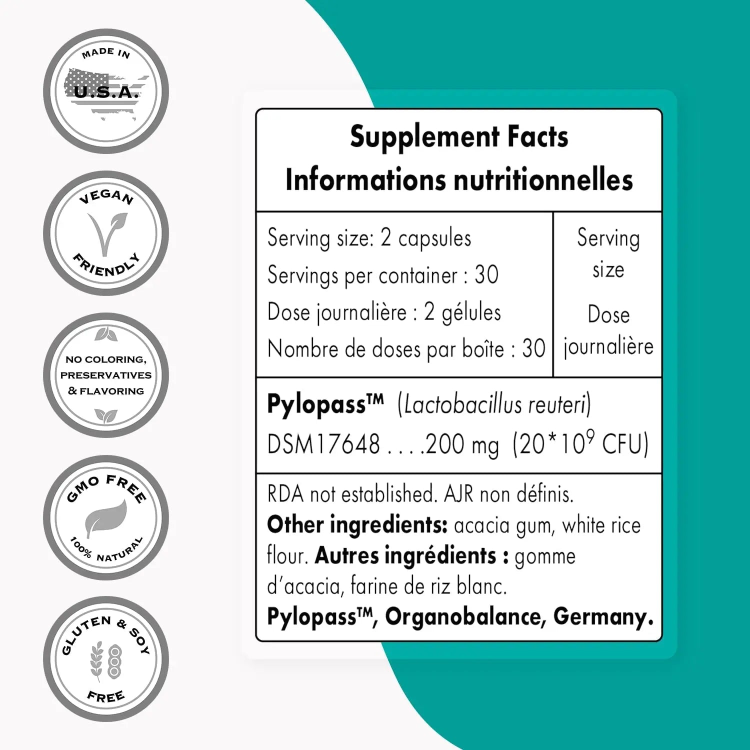 Supersmart - H. Pylori Fight Natural Treatment 20 Billion CFU per Day (Probiotic Lactobac - TrustMedUSA