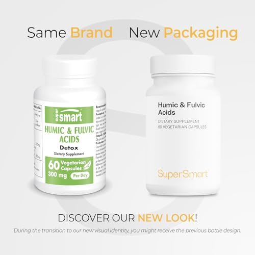 Supersmart - Humic and Fulvic Acid Supplement 300mg per Day (Patented & High Strength) - Fulvic Humic Mineral Blend | Non-GMO & Gluten Free - 60 Vegetarian Capsules - TrustMedUSA