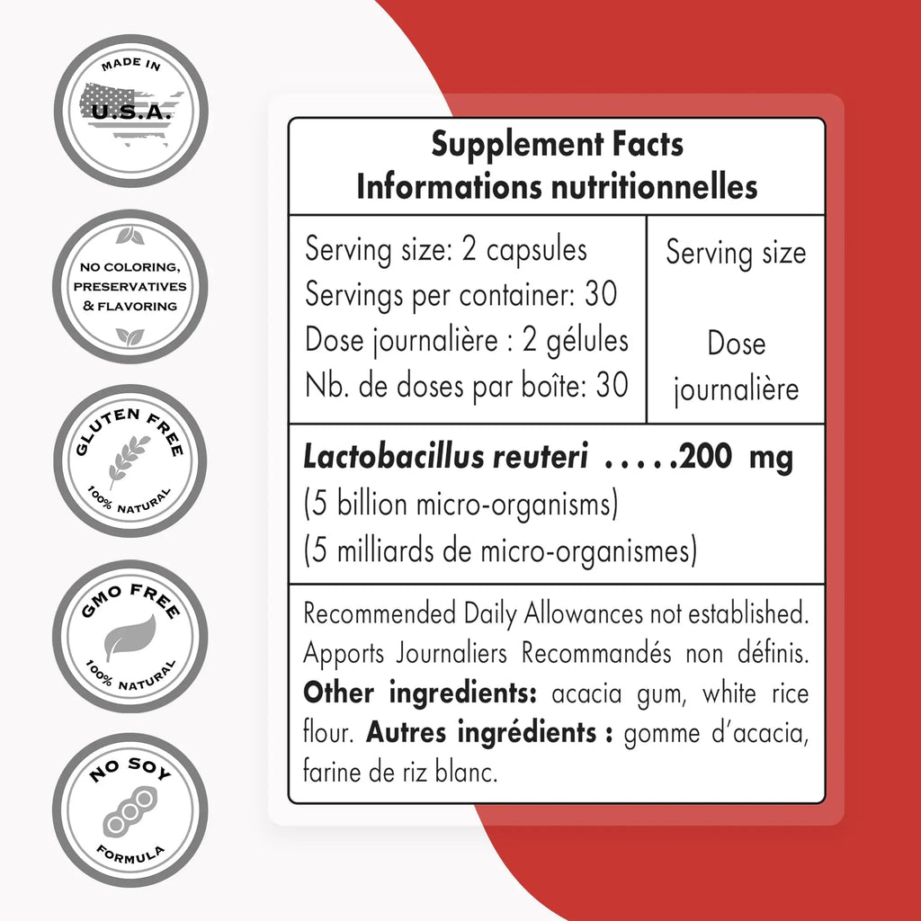 Supersmart - Lactobacillus Reuteri 5 Billion CFU per Day (Probiotic Supplement) - TrustMedUSA