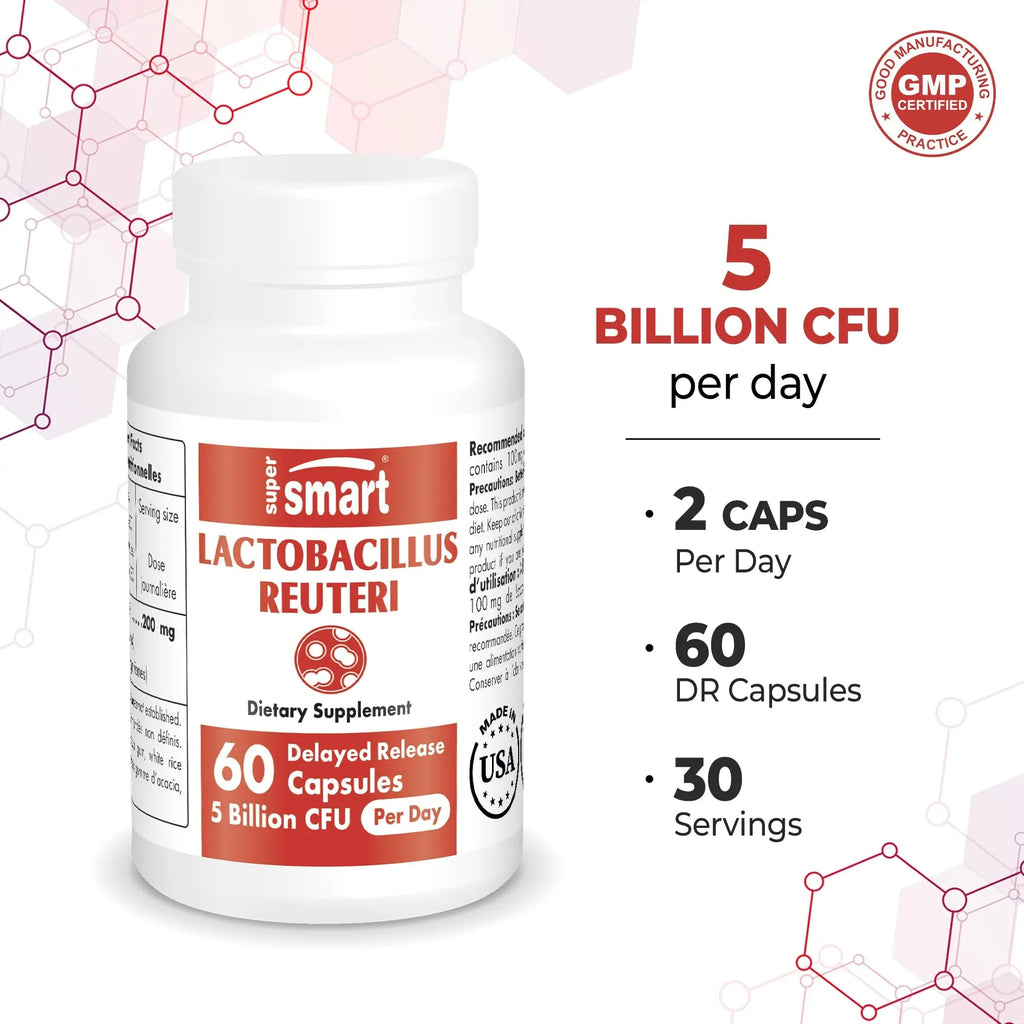 Supersmart - Lactobacillus Reuteri 5 Billion CFU per Day (Probiotic Supplement) - TrustMedUSA