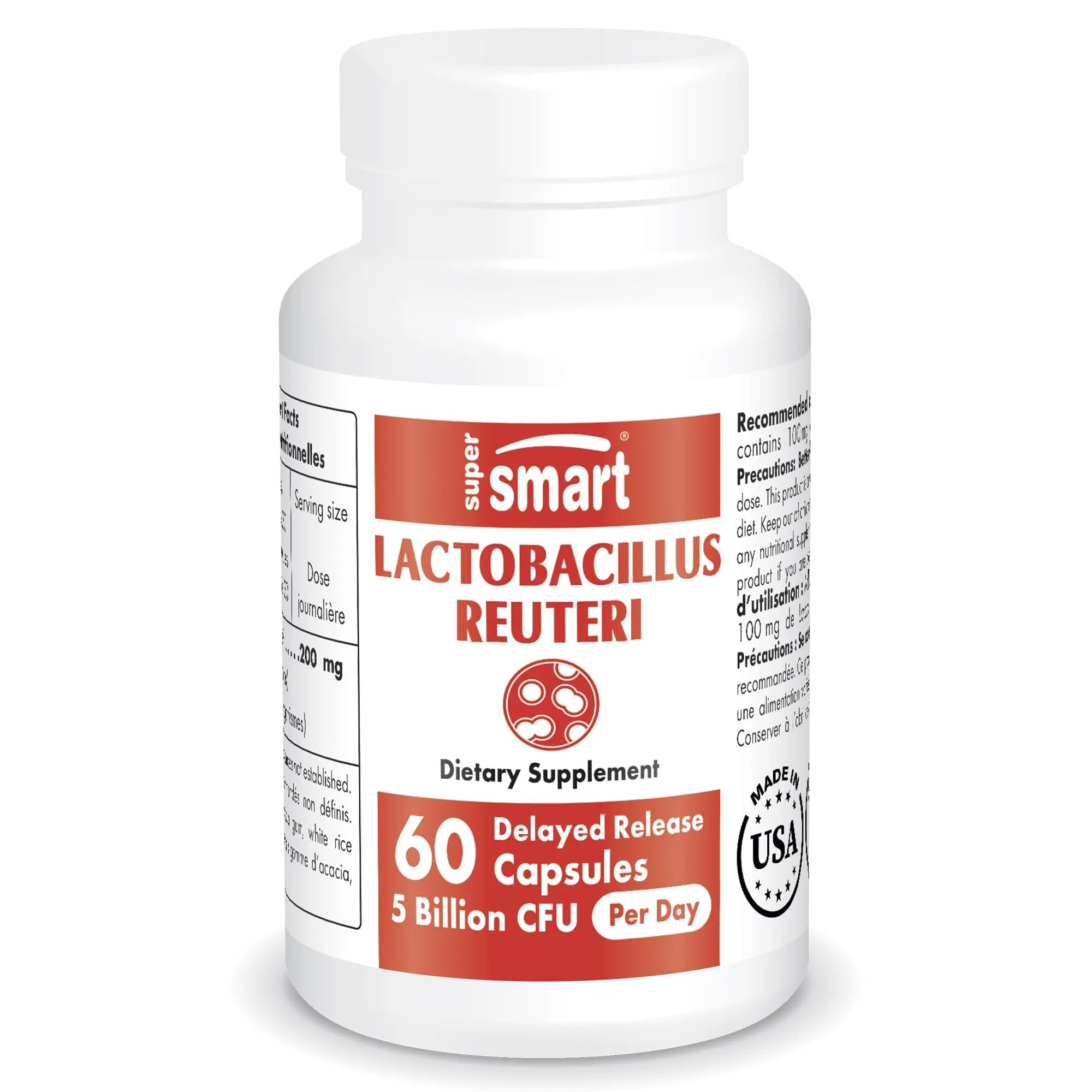 Supersmart - Lactobacillus Reuteri 5 Billion CFU per Day (Probiotic Supplement) - TrustMedUSA