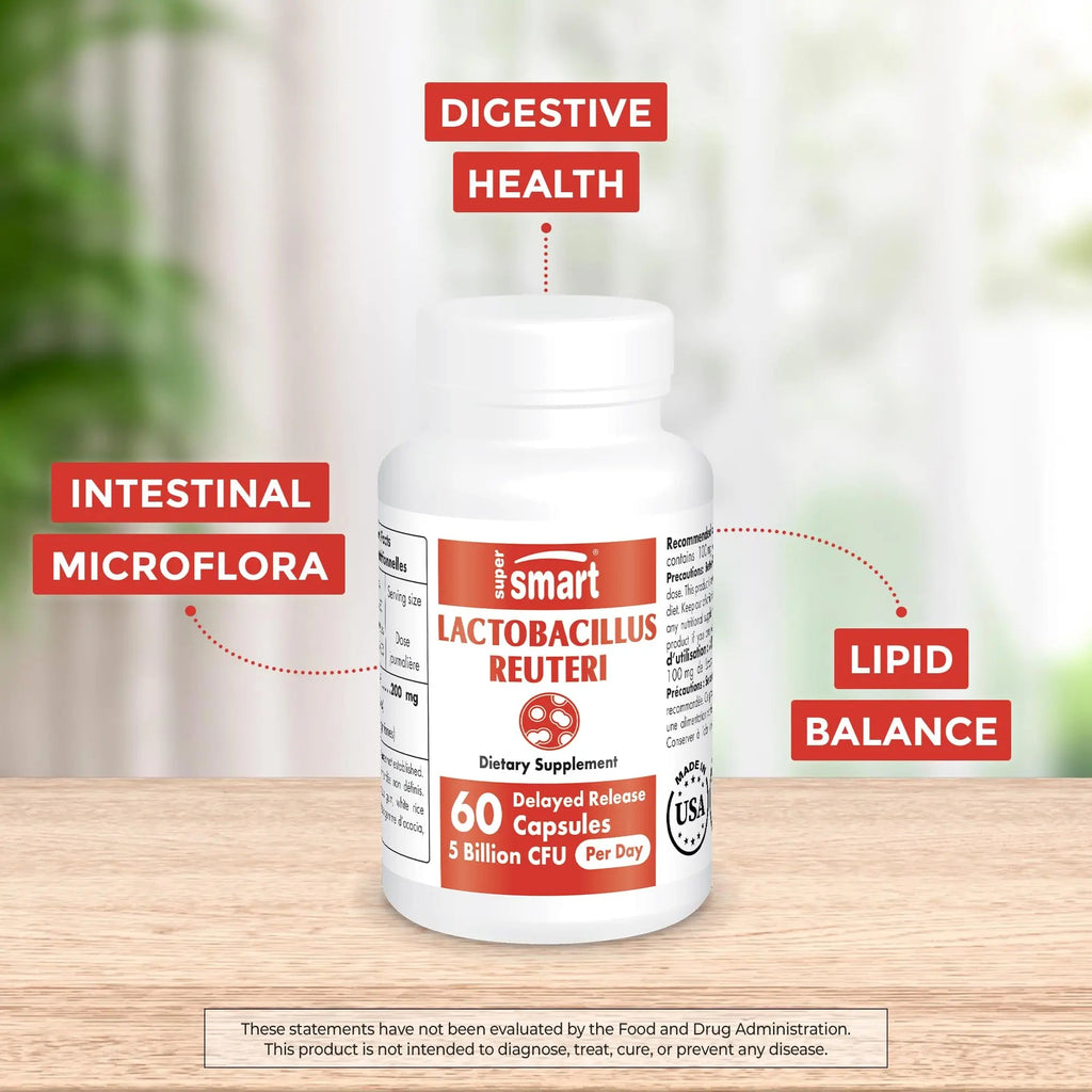 Supersmart - Lactobacillus Reuteri 5 Billion CFU per Day (Probiotic Supplement) - TrustMedUSA