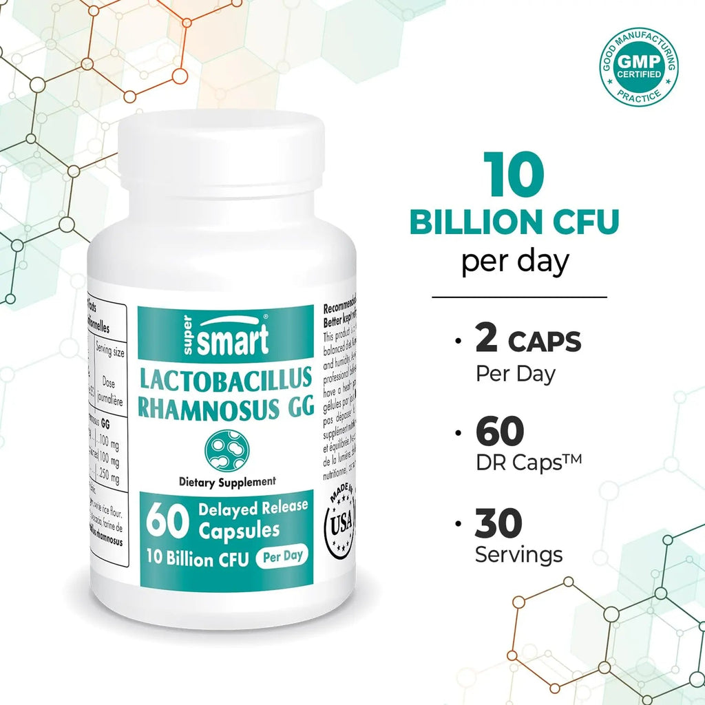 Supersmart - Lactobacillus Rhamnosus GG 10 Billion CFU per Day (LGG Probiotic - TrustMedUSA
