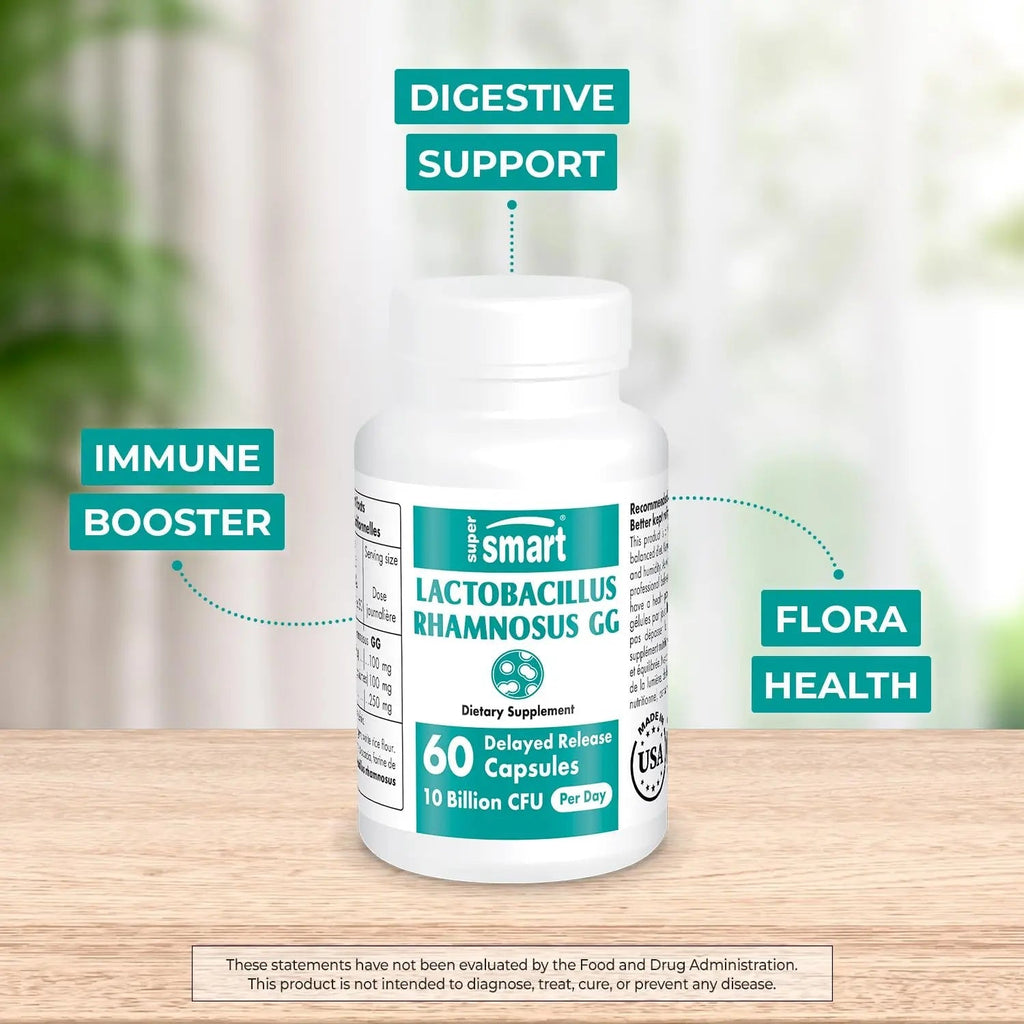 Supersmart - Lactobacillus Rhamnosus GG 10 Billion CFU per Day (LGG Probiotic - TrustMedUSA