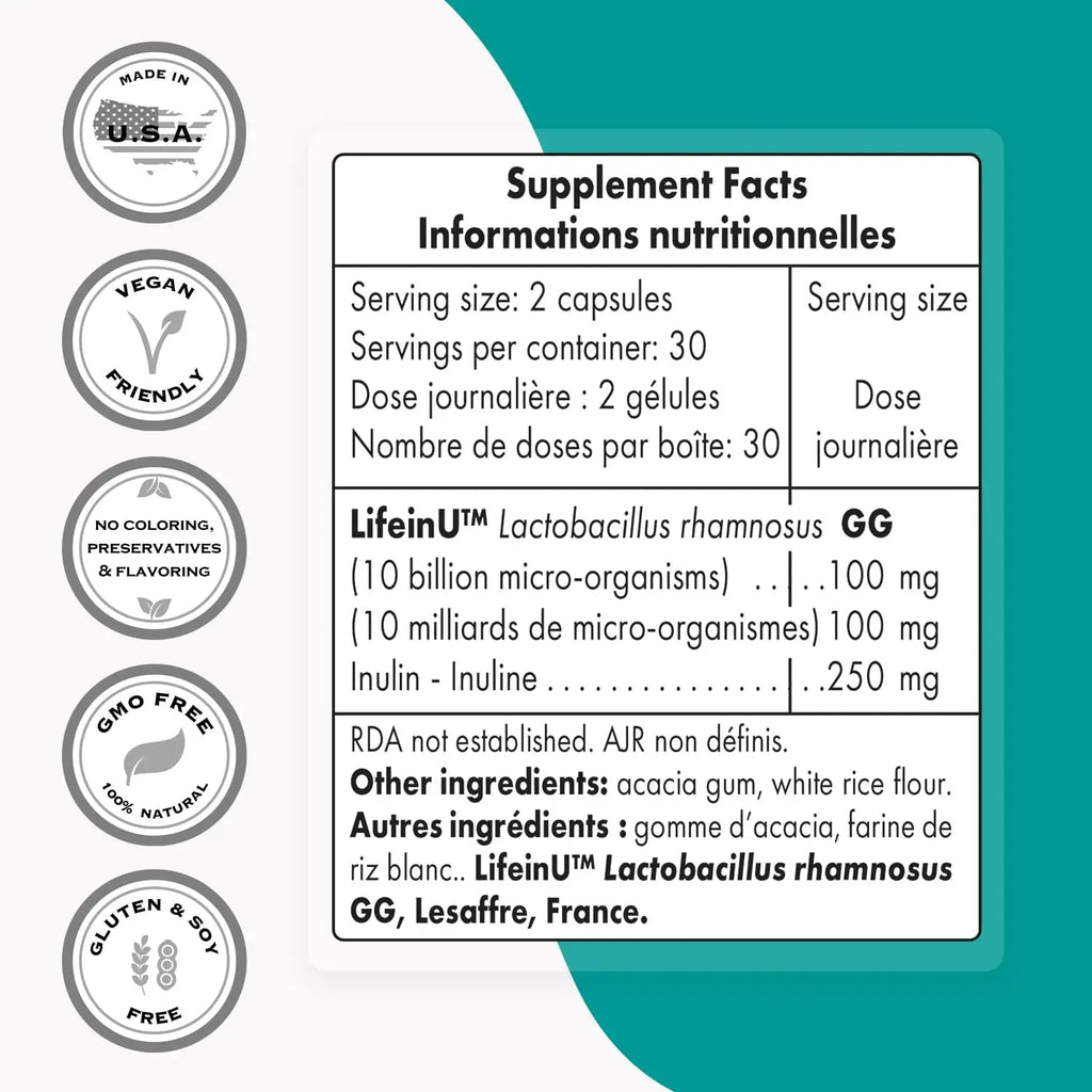 Supersmart - Lactobacillus Rhamnosus GG 10 Billion CFU per Day (LGG Probiotic - TrustMedUSA