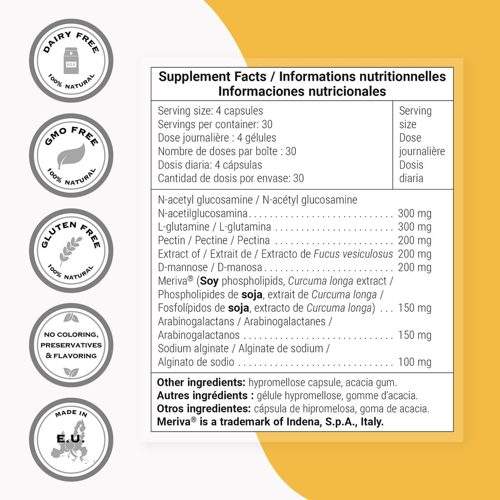 Supersmart - Lectin Flush - Lectin Blocker Shield Supplement - Digestive Support & Detox - Intolerances & Food Allergies - Intestinal Health | Non-GMO & Gluten Free - 120 Vegetarian Capsules - TrustMedUSA