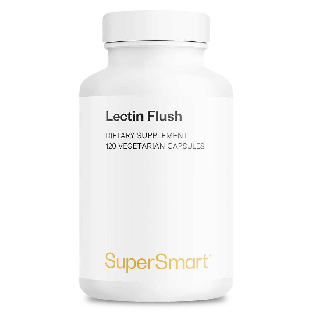 Supersmart - Lectin Flush - Lectin Blocker Shield Supplement - Digestive Support & Detox - Intolerances & Food Allergies - Intestinal Health | Non-GMO & Gluten Free - 120 Vegetarian Capsules - TrustMedUSA