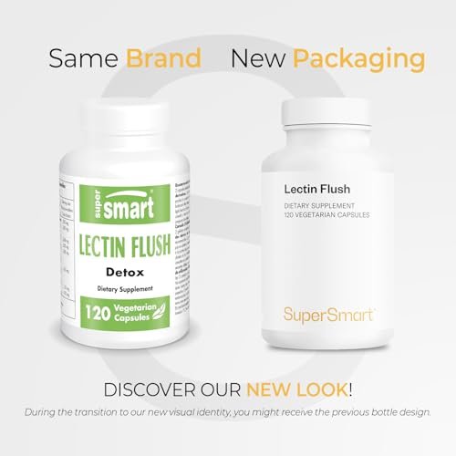 Supersmart - Lectin Flush - Lectin Blocker Shield Supplement - Digestive Support & Detox - Intolerances & Food Allergies - Intestinal Health | Non-GMO & Gluten Free - 120 Vegetarian Capsules - TrustMedUSA