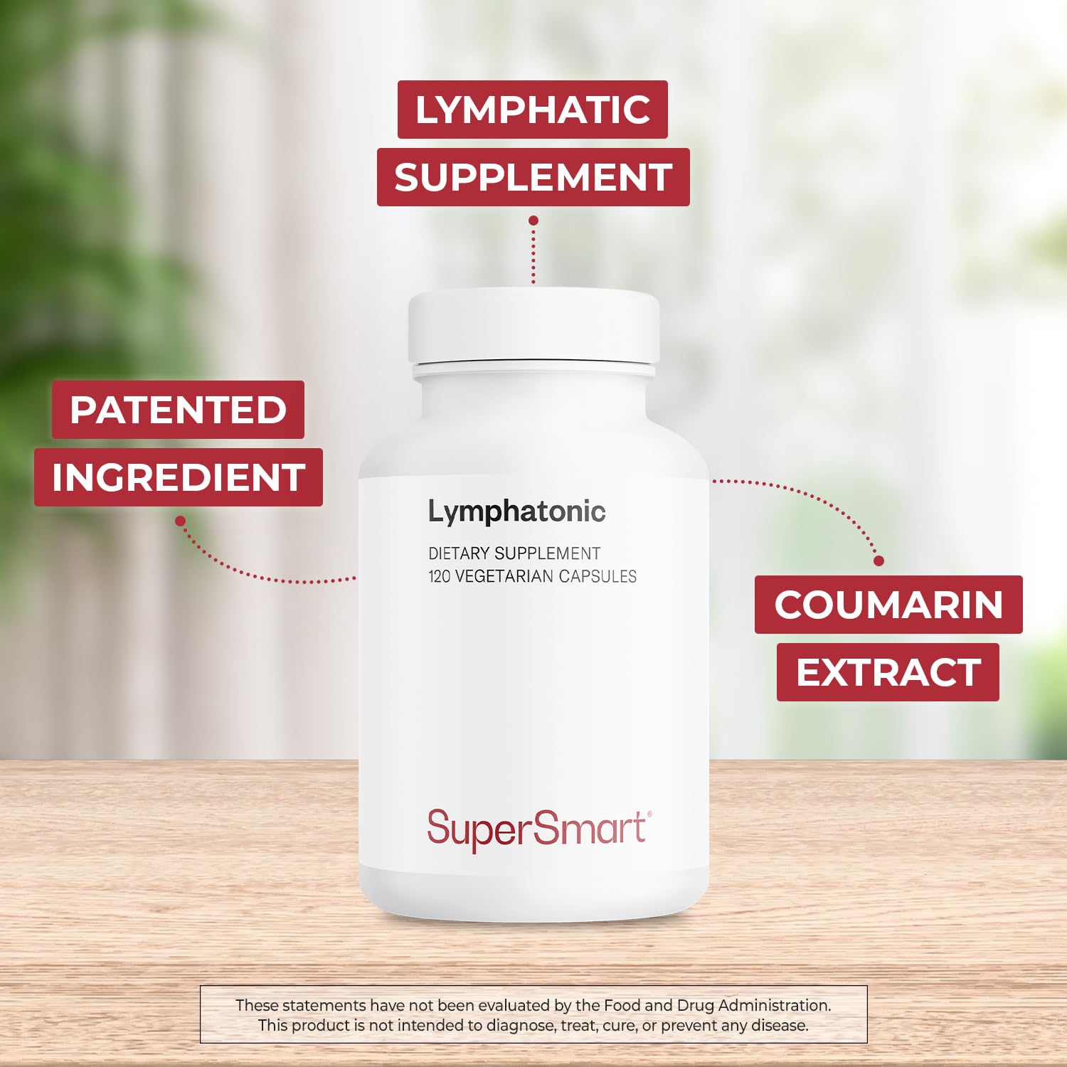 Supersmart - Lymphatonic 40mg per Day - Lymphatic Drainage Supplement - Melilotus Officinalis | Non-GMO & Gluten Free - 120 Vegetarian Capsules - Maple Wellness Supplements