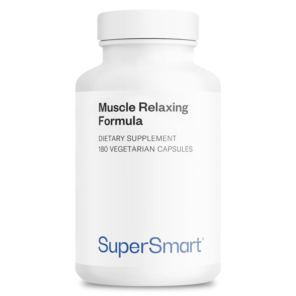 Supersmart - Muscle Relaxing Formula (Advanced Complex) - with Magnesium, Calcium, Vitamin E, Plants Extracts | Non-GMO & Gluten Free - 180 Vegetarian Capsules - TrustMedUSA