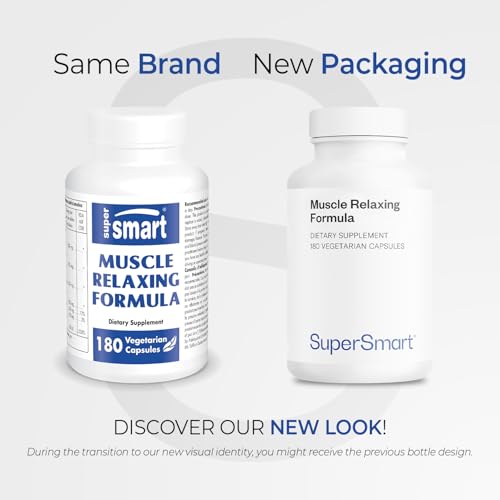 Supersmart - Muscle Relaxing Formula (Advanced Complex) - with Magnesium, Calcium, Vitamin E, Plants Extracts | Non-GMO & Gluten Free - 180 Vegetarian Capsules - TrustMedUSA