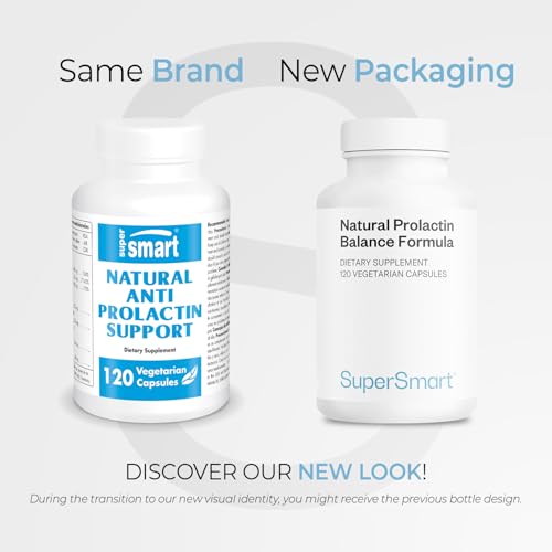 Supersmart - Natural Prolactin Balance Formula - with p5p Vitamin B6, Maca Root, Ashwagandha | Gluten Free - 120 Vegetarian Capsules - TrustMedUSA