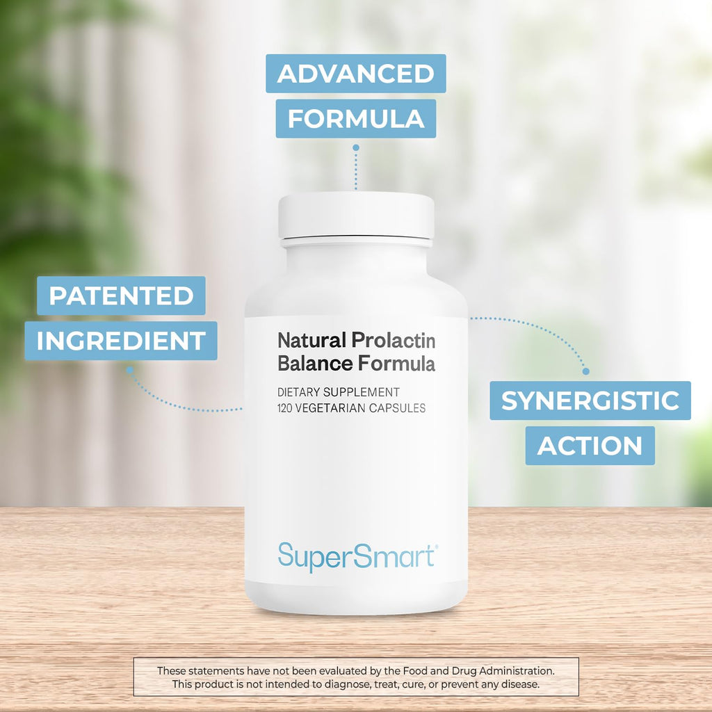 Supersmart - Natural Prolactin Balance Formula - with p5p Vitamin B6, Maca Root, Ashwagandha | Gluten Free - 120 Vegetarian Capsules - TrustMedUSA