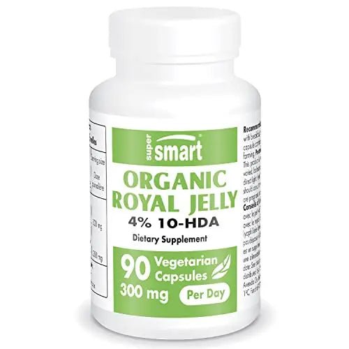 Supersmart - Organic Royal Jelly 300mg per Day (High Strength 4% 10-HDA) - Freeze - TrustMedUSA