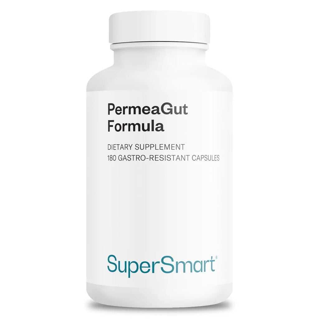 Supersmart PermeaGut Formula (High Potency) - with L-Glutamine, ButiShield Calcium Butyrate, Zinc-L-Carnosine - Gut Barrier Support | Vegan & Gluten Free - 180 Gastro-Resistant Capsules - TrustMedUSA