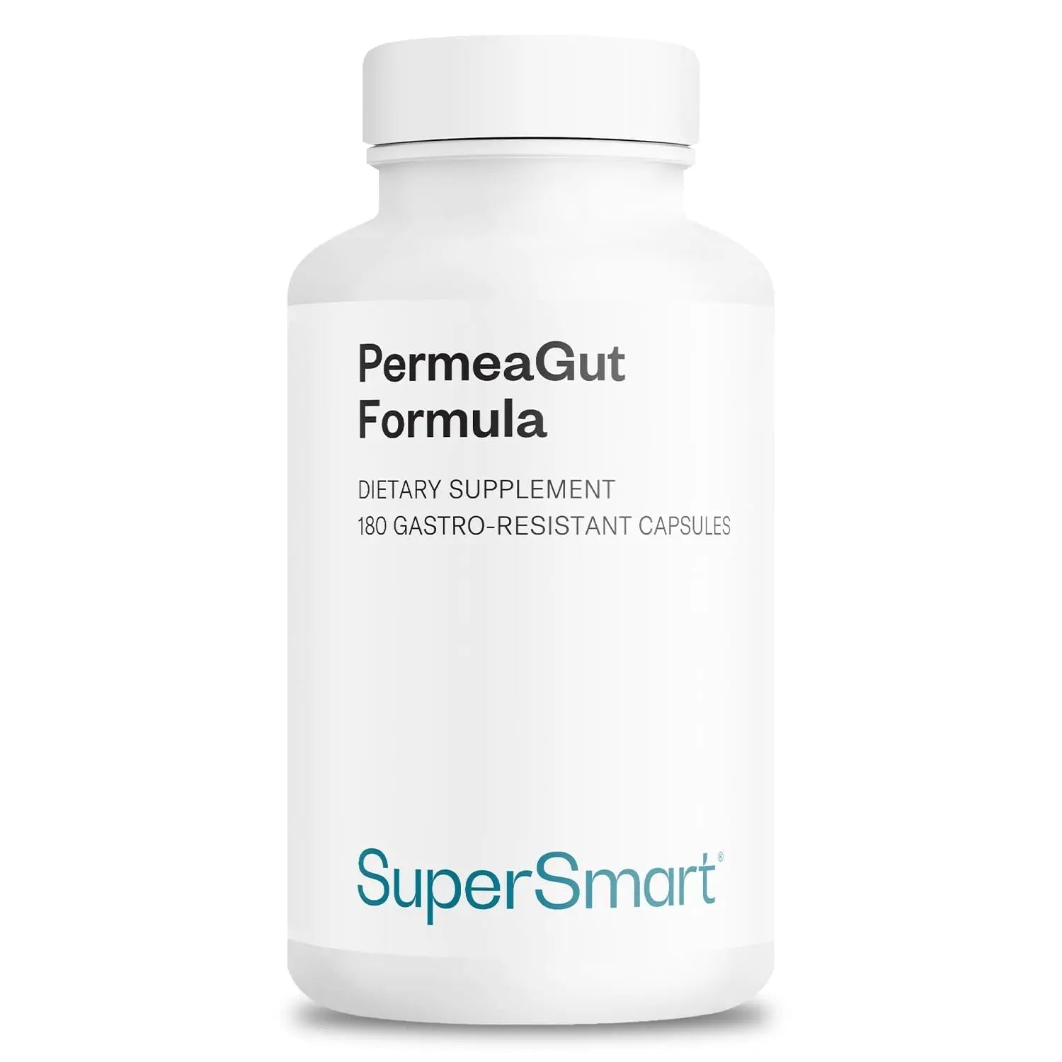 Supersmart PermeaGut Formula (High Potency) - with L-Glutamine, ButiShield Calcium Butyrate, Zinc-L-Carnosine - Gut Barrier Support | Vegan & Gluten Free - 180 Gastro-Resistant Capsules - TrustMedUSA
