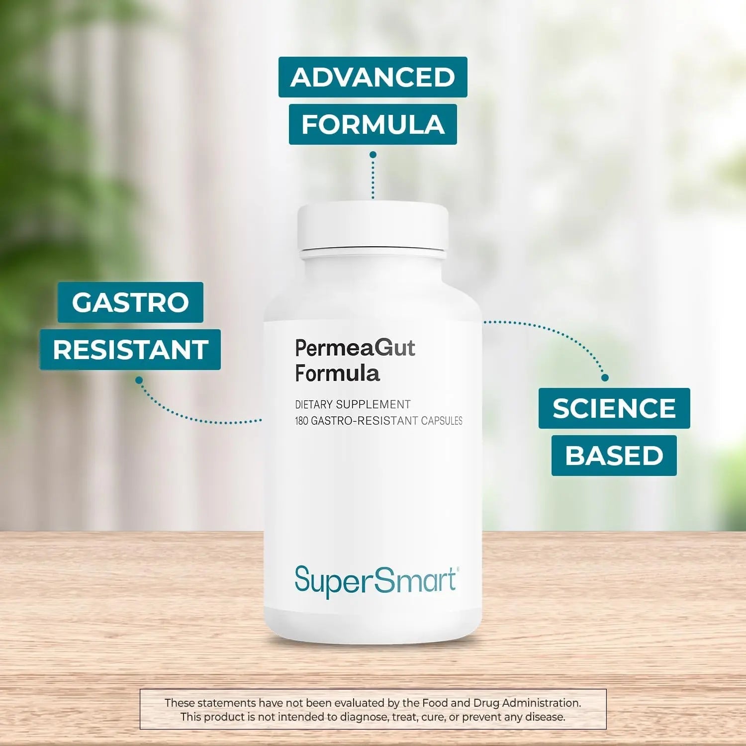 Supersmart PermeaGut Formula (High Potency) - with L-Glutamine, ButiShield Calcium Butyrate, Zinc-L-Carnosine - Gut Barrier Support | Vegan & Gluten Free - 180 Gastro-Resistant Capsules - TrustMedUSA