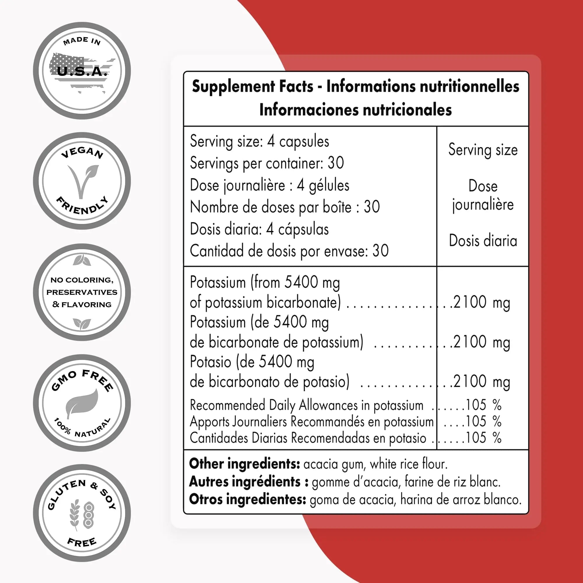 Supersmart - Potassium Bicarbonate 5400mg per Day (High Dose) - Electrolyte Mineral - TrustMedUSA