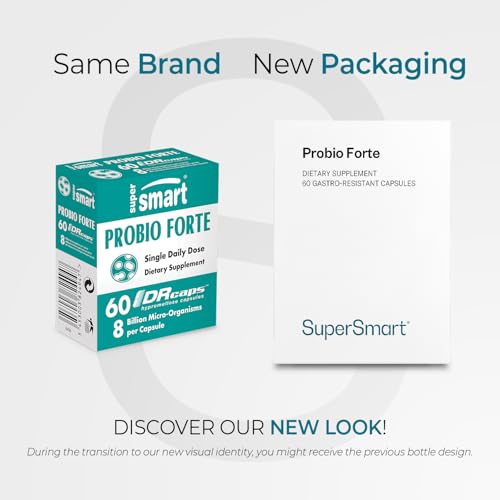 Supersmart - Probio Forte 8 Billion CFU per Capsule (Advanced Formula) - Daily Probiotics Supplement for Women & Men | Non-GMO & Gluten-Free - 60 DR Caps - TrustMedUSA