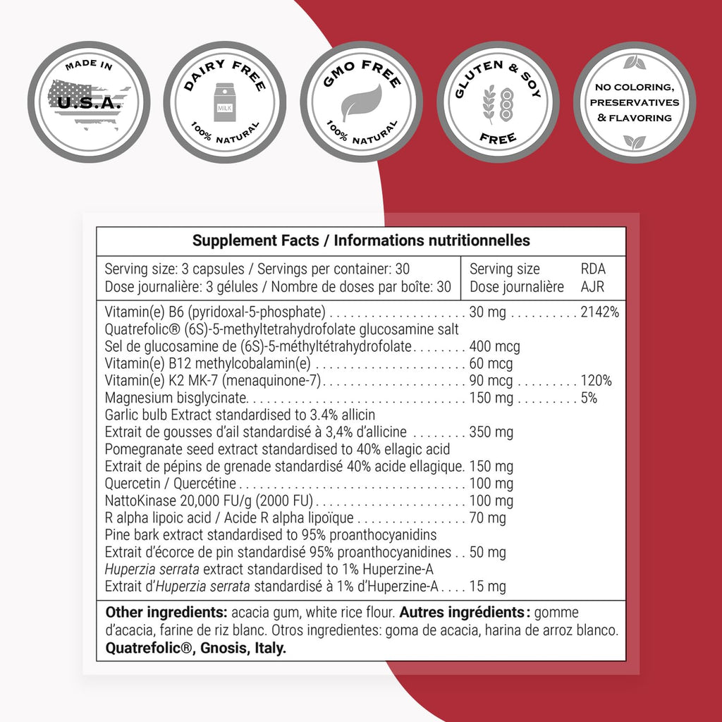 Supersmart - Triple Protect Supplement - Combines the Most Widely-Studied Natural Compounds - May Support Healthy Heart | Non-GMO & Gluten Free - 90 Vegetarian Capsules - TrustMedUSA