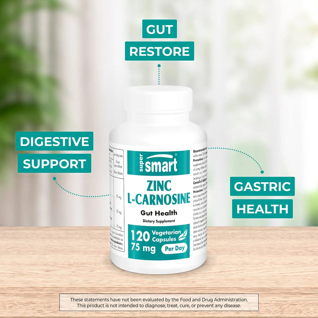 SuperSmart - Zinc L-Carnosine 75mg per Day (Well-Tolerated) - Zinc Carnosine Supplemen - TrustMedUSA