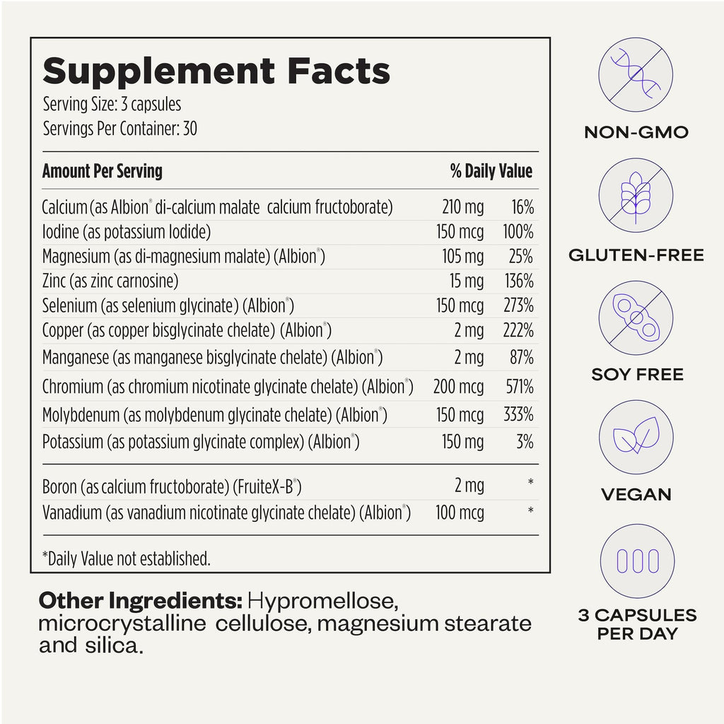 Suppgrade Labs Minerals 101 by Dave Asprey | Daily Essential Mineral Support | Trace Mineral Supplement with Calcium, Magnesium Malate, Chromium, Zinc, Copper, Potassium | 30 Day Supply - TrustMedUSA