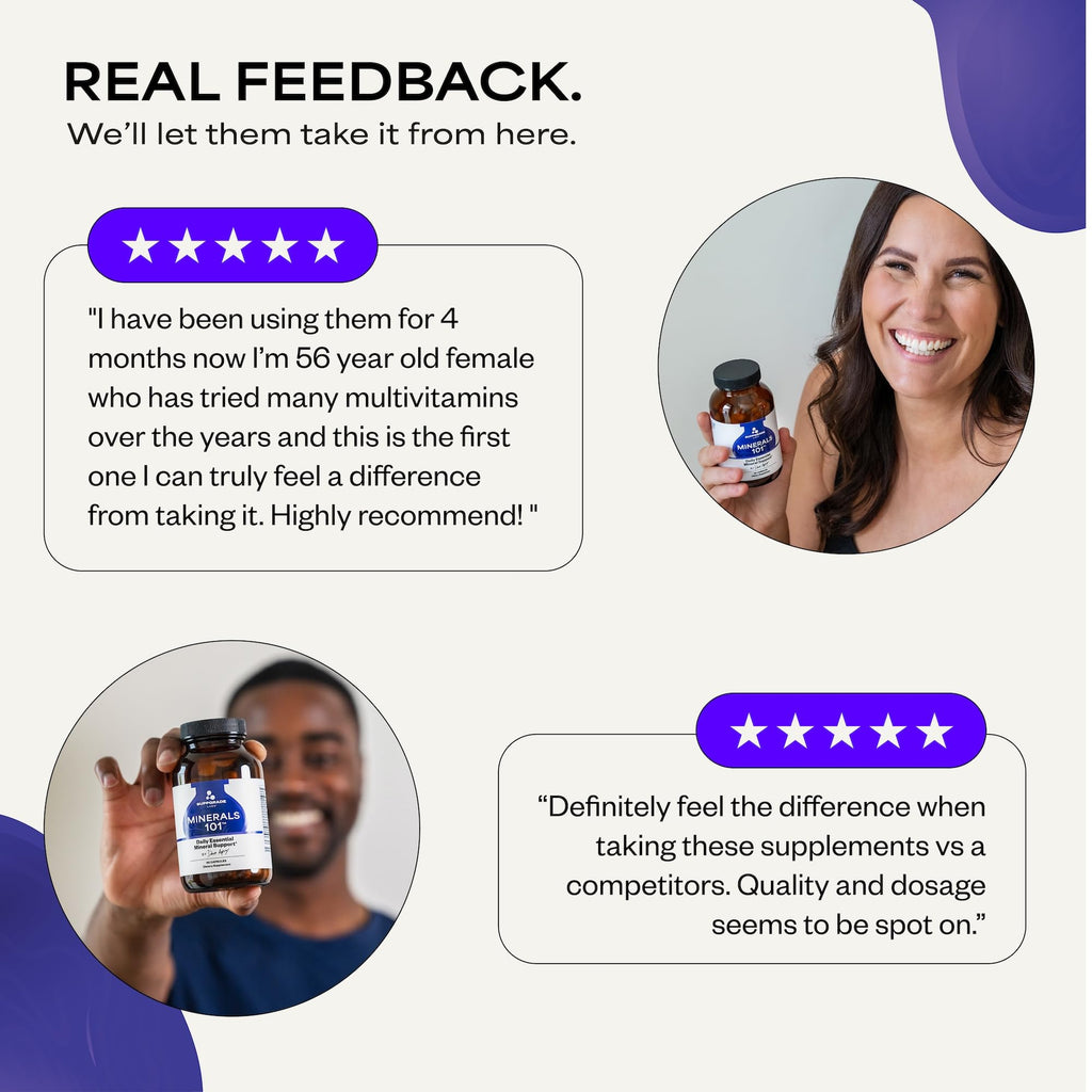 Suppgrade Labs Minerals 101 by Dave Asprey | Daily Essential Mineral Support | Trace Mineral Supplement with Calcium, Magnesium Malate, Chromium, Zinc, Copper, Potassium | 30 Day Supply - TrustMedUSA