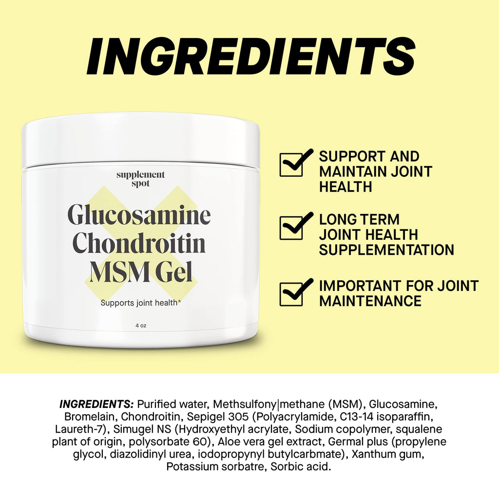 Supplement Spot Capsaicin Roll-On Cream 0.075% - Glucosamine Chondroitin MSM Gel with Bromelain – Joint & Muscle Care Bundle - TrustMedUSA