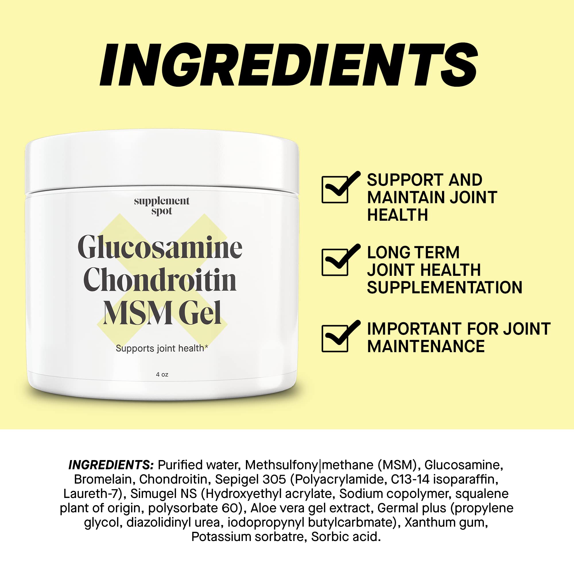 Supplement Spot Capsaicin Roll-On Cream 0.075% - Glucosamine Chondroitin MSM Gel with Bromelain – Joint & Muscle Care Bundle - TrustMedUSA