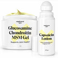 Supplement Spot Capsaicin Roll-On Cream 0.075% - Glucosamine Chondroitin MSM Gel with Bromelain – Joint & Muscle Care Bundle - TrustMedUSA