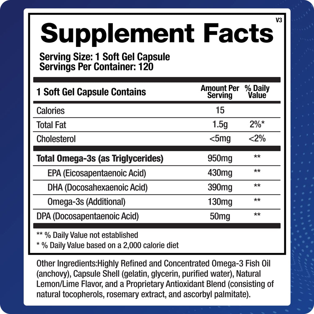 Support Omega EPA DHA Omega 3 Fish Oil Supplement - Cardiovascular, Musculoskeletal Support (120 Gel Capsules) - Maple Wellness Supplements
