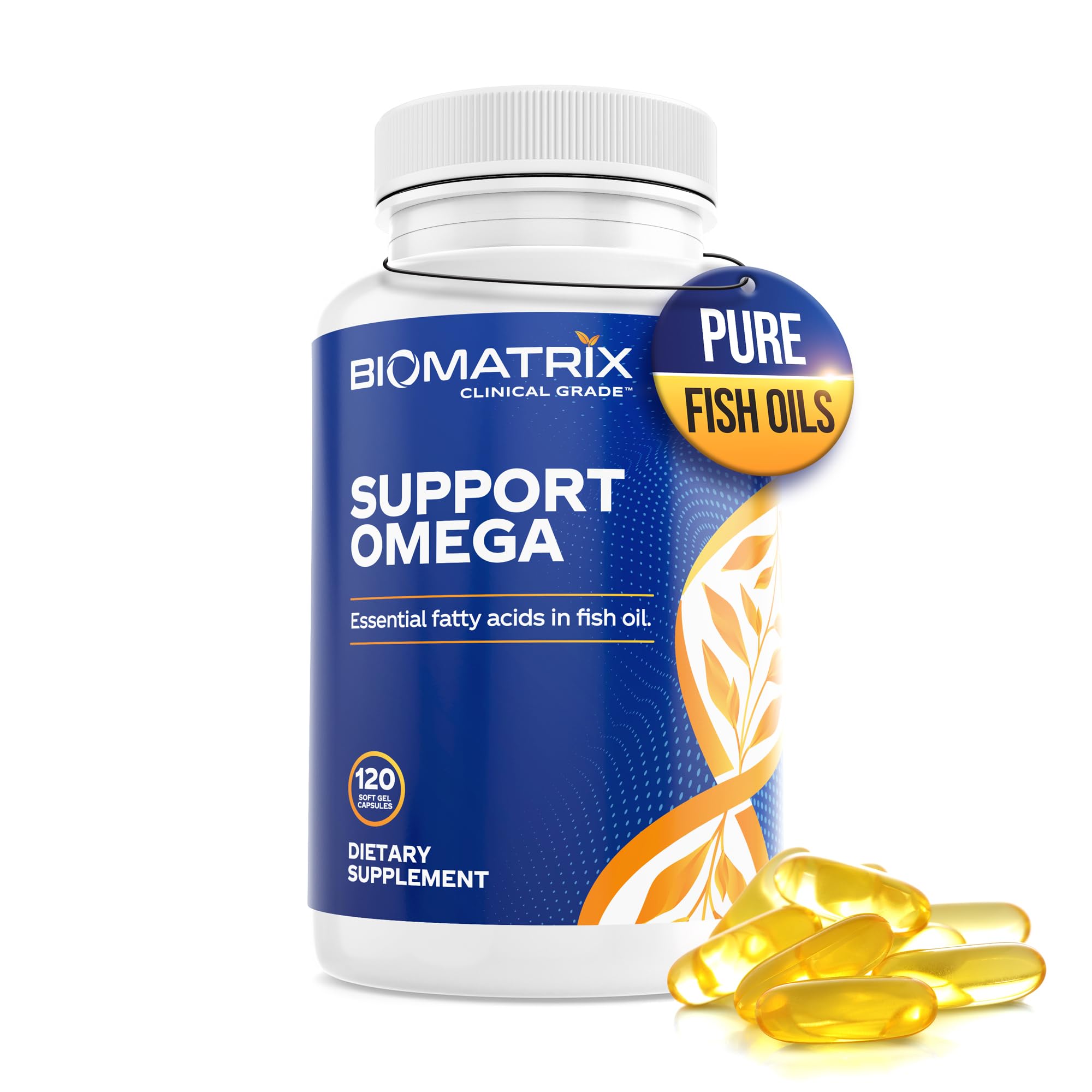 Support Omega EPA DHA Omega 3 Fish Oil Supplement - Cardiovascular, Musculoskeletal Support (120 Gel Capsules) - Maple Wellness Supplements