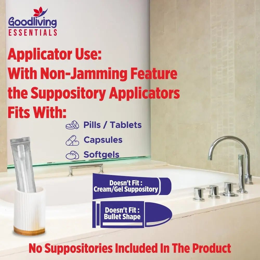Suppository Applicators Mega Pack 30 Count Hygienic Inserter | Fits Suppositories Without Getting Stuck Inside With Our Innovative Pusher | Soft Tip, Smooth & Pain-Free Suppository Insertion Tool - TrustMedUSA