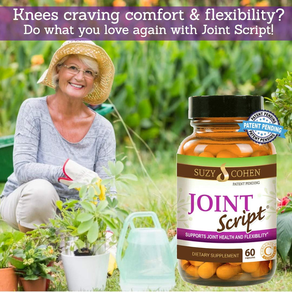 Suzy Cohen Joint Script Joint Support Supplement with Hyaluronic Acid, C3 Curcumin Turmeric Extract, MSM, Collagen Peptides, Ginger, and Boswellia for Maximum Flexibility, Tendon and Cartilage Health - TrustMedUSA