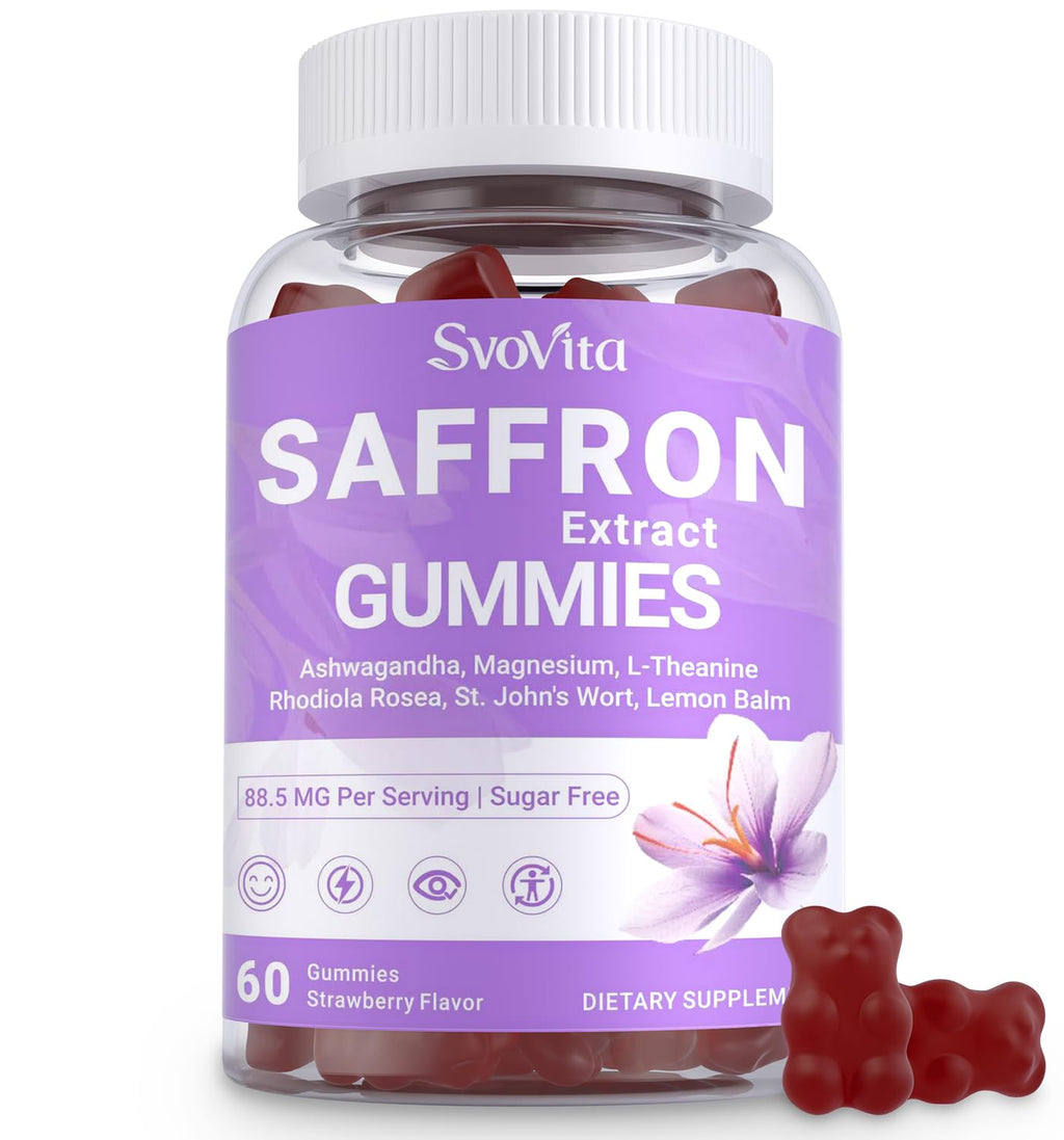 Svovita Saffron Supplements Gummies with Saffron Extract, Sugar Free 60 Count - TrustMedUSA
