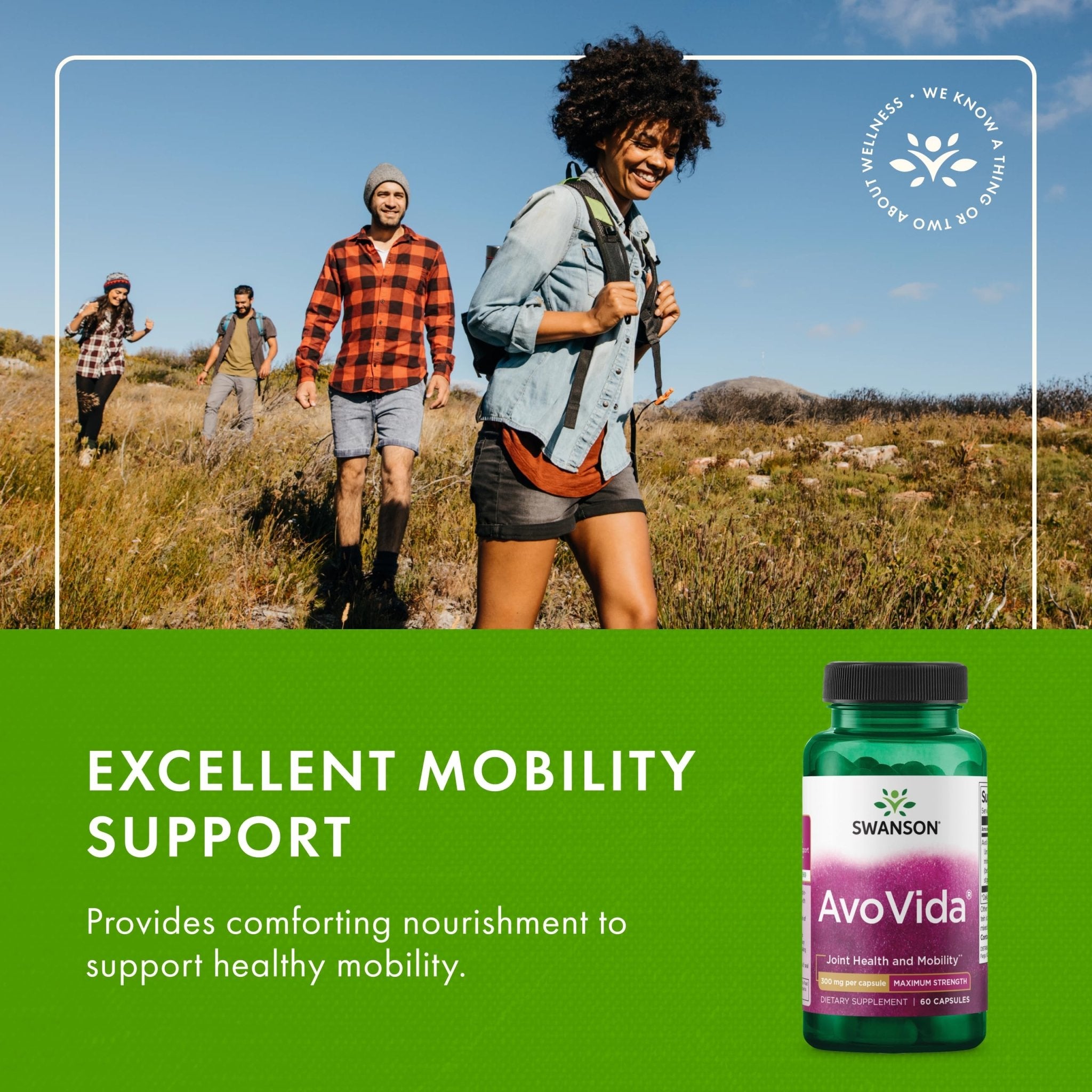 Swanson AvoVida - Natural Supplement Promoting Joint Health & Mobility - Avocado & Soybean Unsaponifiables to Support Cartilage & Tissue Health - (60 Capsules, 300mg Each) (1 Pack) - TrustMedUSA