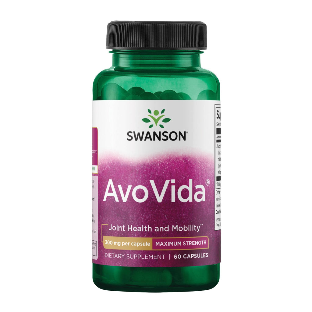 Swanson AvoVida - Natural Supplement Promoting Joint Health & Mobility - Avocado & Soybean Unsaponifiables to Support Cartilage & Tissue Health - (60 Capsules, 300mg Each) (1 Pack) - TrustMedUSA