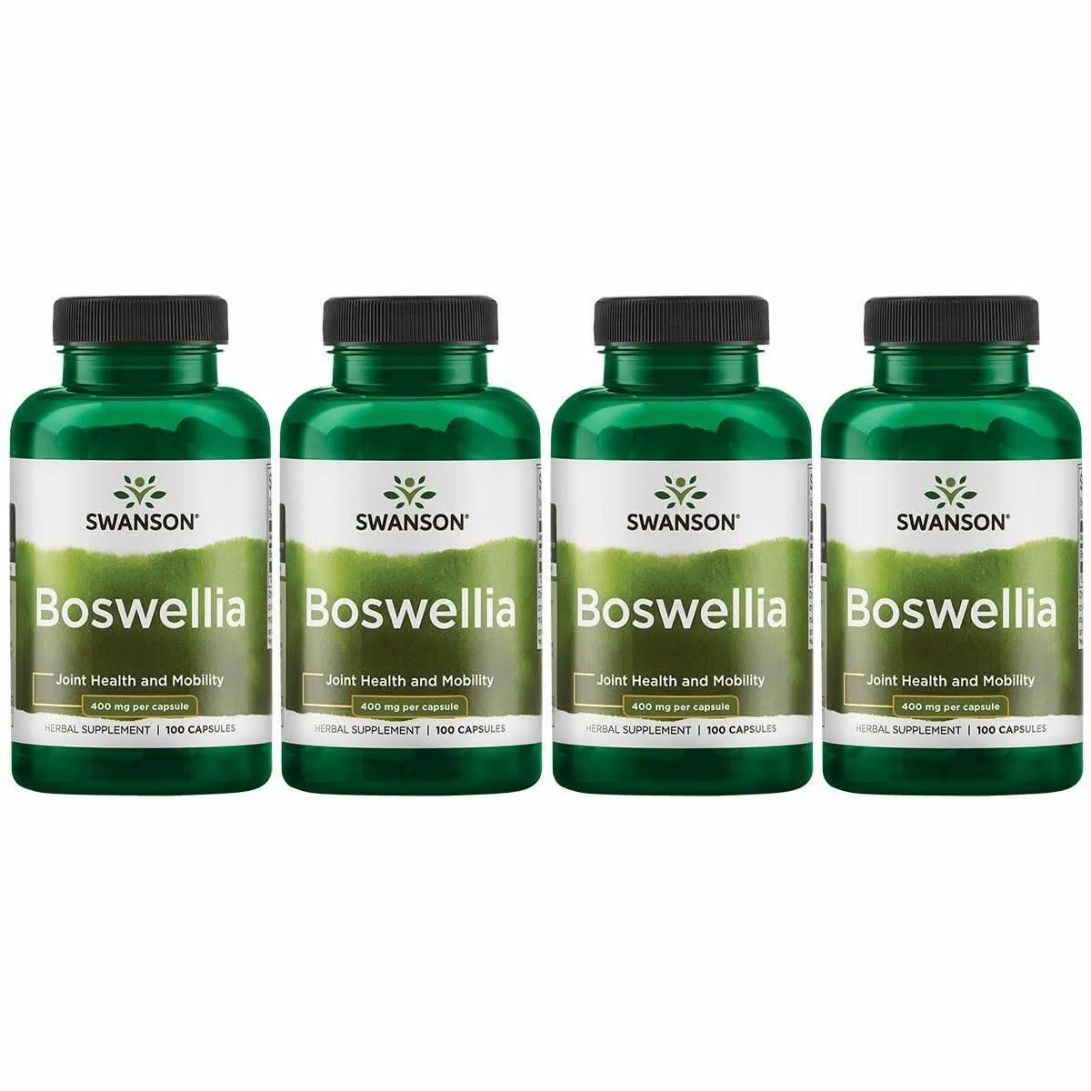 Swanson Boswellia - Herbal Supplement Promoting Joint Support - Ayurvedic Herb for Joint Flexibility & Mobility Support - Made with Boswellia Serrata Resin - (100 Capsules) (4 Pack) - TrustMedUSA