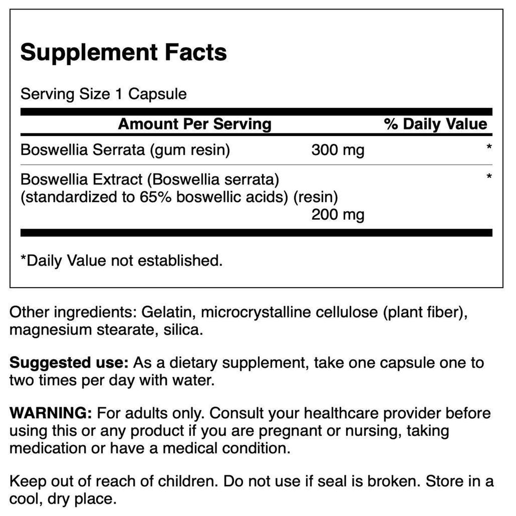 Swanson Boswellia Serrata - Whole Herb & Standardized Extract 120 Caps (2 Pack) - TrustMedUSA